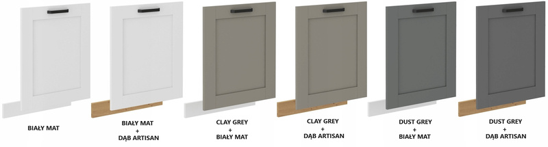 Front do zmywarki LUNA ZM 713 x 596 CLAY GREY / DĄB ARTISAN