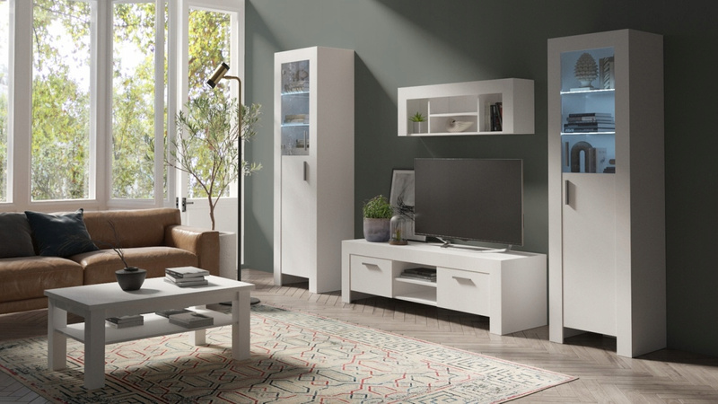 Biurko CEZAR 17A, Biurko 100cm, Klawiatura, Meble do Salonu CEZAR, Białe