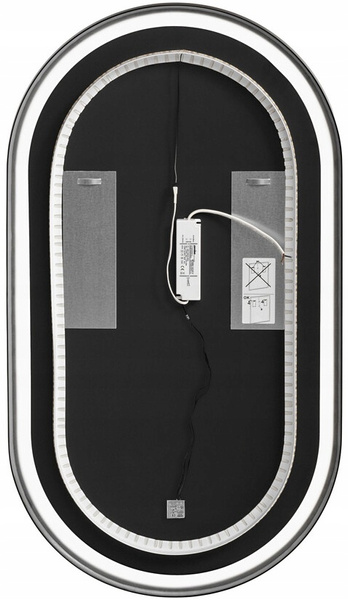 Lustro łazienkowe LED w ramie, Meble łazienkowe APOLLO Czarny