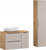 Meble łazienkowe OCEAN BEIGE 90-2, Umywalka nablatowa, Dąb/Beż, 2 KOLORY