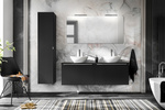 Meble łazienkowe SANTA FE BLACK 140, 2xUmywalka, 2xLustro, 2xLampa LED