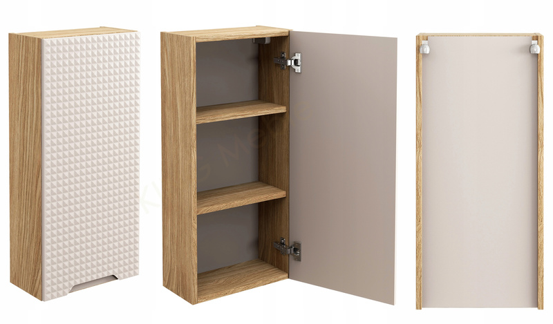 Meble łazienkowe LUXOR BEIGE 90-2, Umywalka nablatowa, Beż, 2 KOLORY