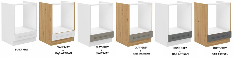 Szafka kuchenna dolna LUNA 60 D GAZ BB CLAY GREY / BIAŁY MAT