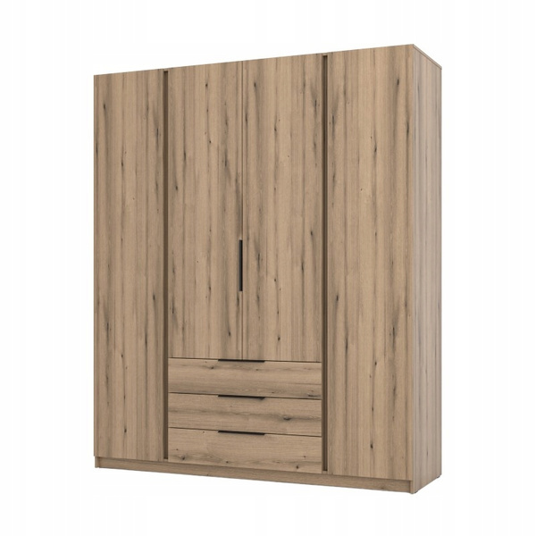 Szafa KAJA 4F 3S Czarny / Dąb Evoke drzwi szuflady