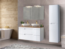 Meble łazienkowe FIJI WHITE 100, Umywalka nablatowa, Lustro LED