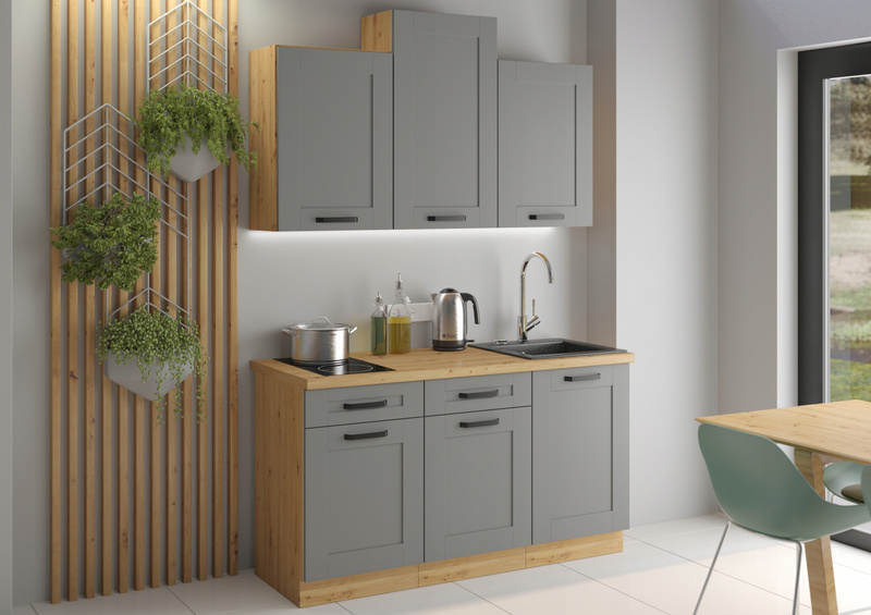 Szafka kuchenna dolna LUNA 50 D ZL 1F BB CLAY GREY / BIAŁY MAT