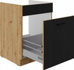 Szafka kuchenna dolna MODENA 60 ZL 1S BB CZARNY MAT/DĄB ARTISAN