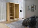 Szafa przesuwna OSLO II 180cm, Szafa z Lustrem Dąb Artisan / Czarny