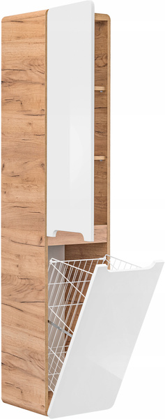 Słupek, szafka 804 35cm, Meble łazienkowe ARUBA Dąb Craft / Biały Połysk