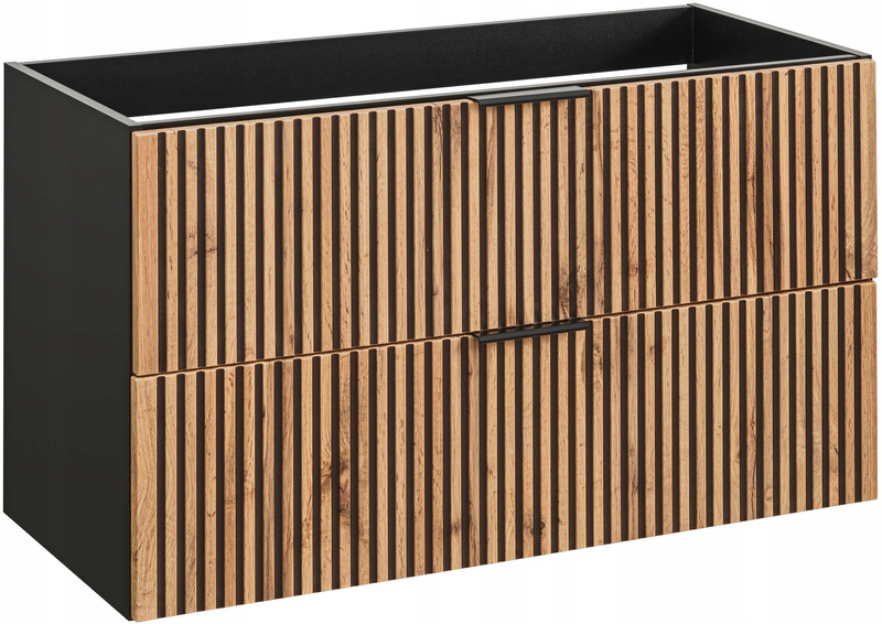 Zestaw mebli 100cm z blatem, umywalka Meble łazienkowe XILO Dąb Wotan/Szary