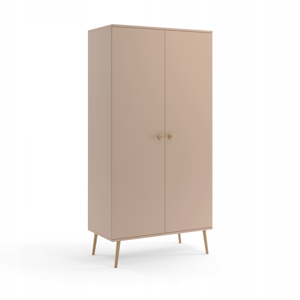 Szafa BOHO uchylna, drewniane nogi KASZMIR dwie półki + drążek