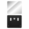 Meble łazienkowe SANTA FE BLACK 1480, 2xUmywalka, 2xLustro, 2xLampa LED