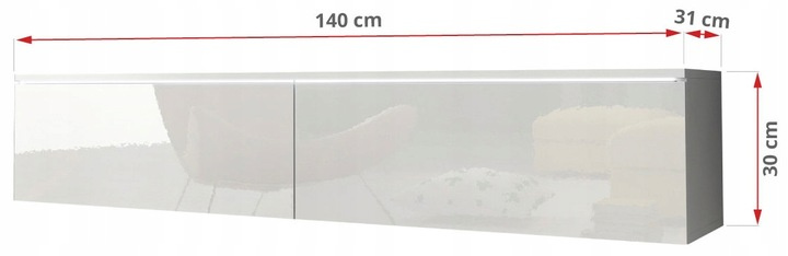 Szafka RTV Lowboard D 140cm DĄB WOTAN / CZARNY POŁYSK