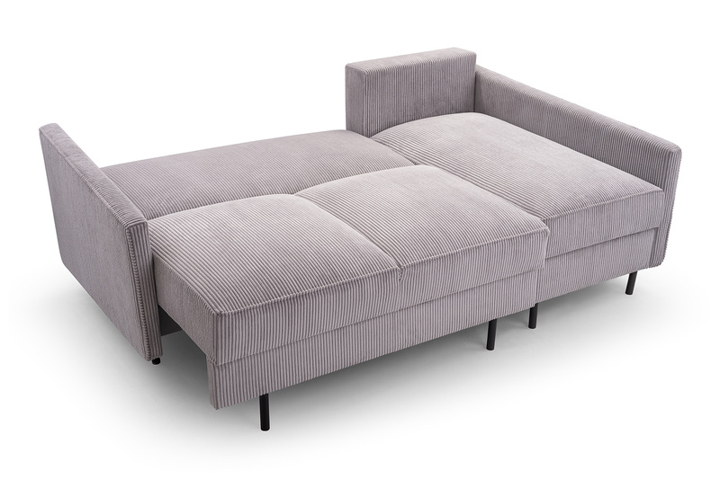 Narożnik z funkcją spania ROBIN 220 cm, Rozkładany, Pojemnik, Rogówka