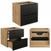 Meble łazienkowe LUXOR BLACK 90, Umywalka nablatowa, Dąb/Czarny, 2 KOLORY
