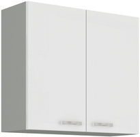 Szafka kuchenna górna, wisząca 80 G-72 2F BIAŁY POŁYSK, SZARY PLATYNOWY, Meble Kuchenne BIANCA