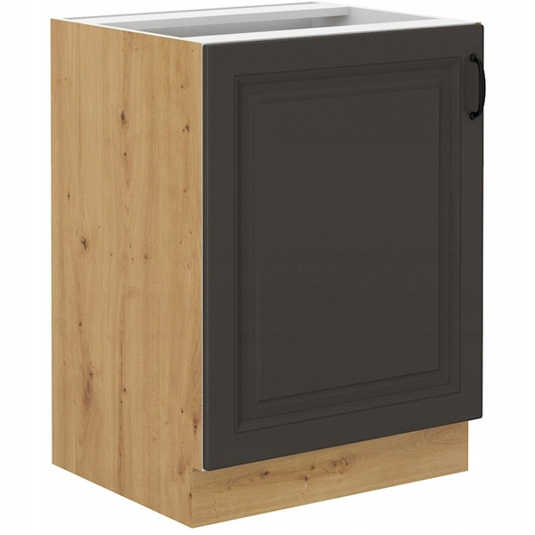 Szafka kuchenna dolna STILO 60 D 1F BB GRAFIT MAT/DĄB ARTISAN