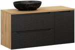 Zestaw meblowy 120cm, Meble łazienkowe LUXOR Dąb Olejowany / Czarny