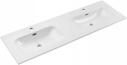 Umywalka meblowa dwukomorowa FLY 140cm Biały Połysk