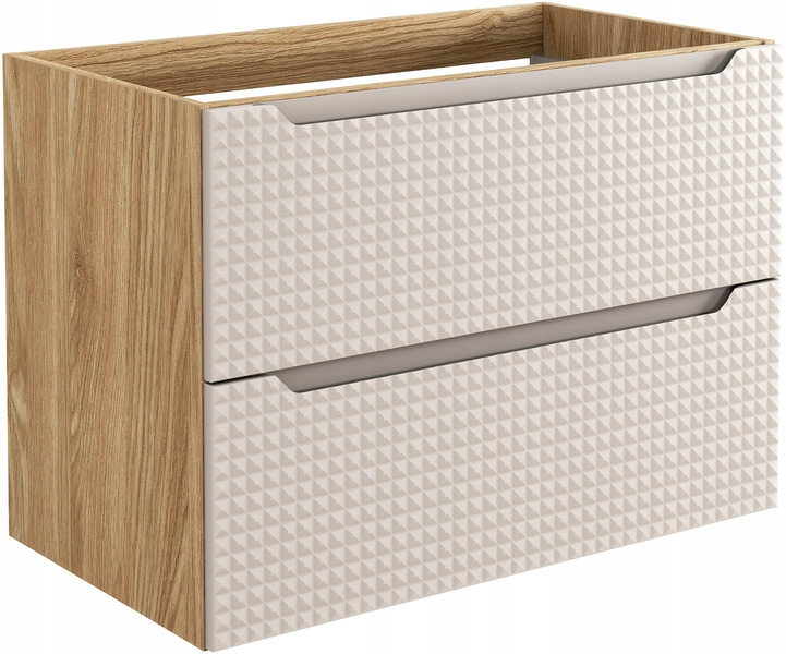Szafka pod umywalkę 80cm, Meble łazienkowe LUXOR Dąb Olejowany / Beż