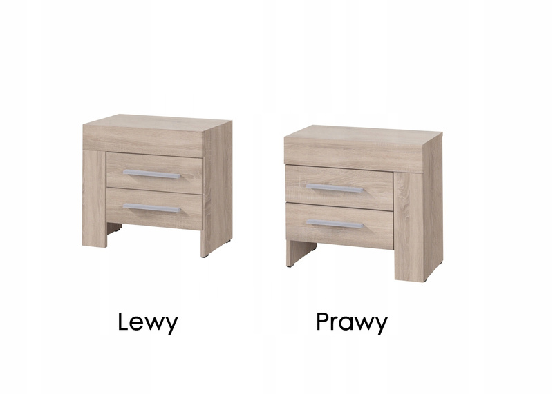 Szafka nocna CEZAR 21P, Stolik nocny 50cm, Meble do Salonu CEZAR, Biały
