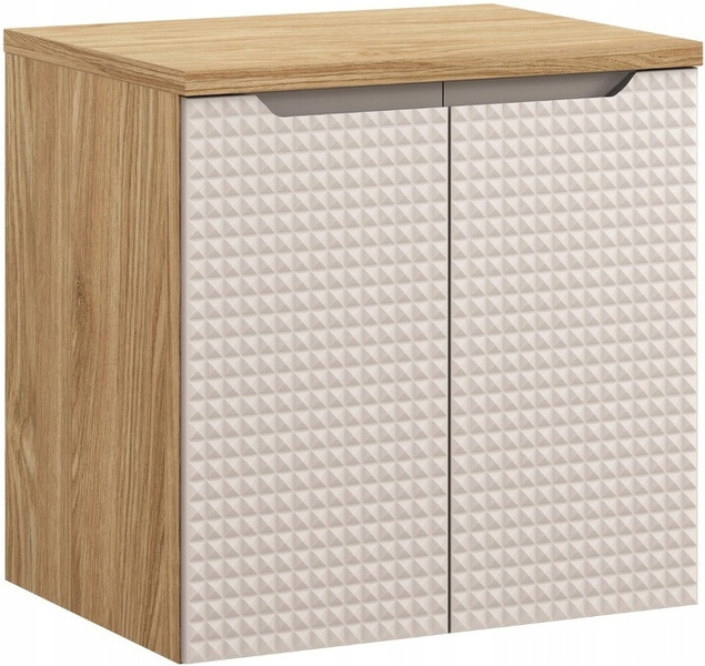 Zestaw meblowy 60cm z blatem, Meble łazienkowe LUXOR Dąb Olejowany / Beż