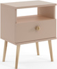 Stolik nocny BOHO z szufladą, drewniane nogi MACCHIATO