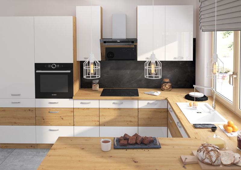 Szafka kuchenna dolna 50 D 1F 1S BB DĄB ARTISAN BIAŁY POŁYSK, Meble Kuchenne ARTISAN