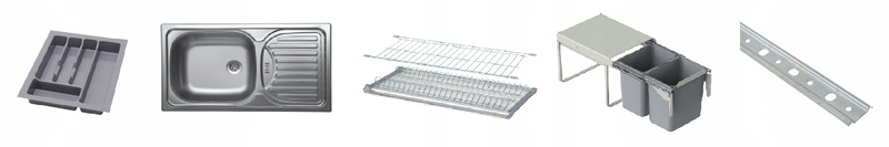 Meble kuchenne AVA + NESSA DĄB ARTISAN/ANTRACYT zestaw kuchnia szafki 260cm