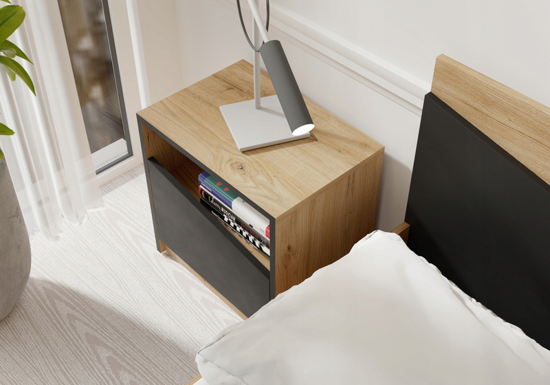 Meble do sypialni, Zestaw mebli ASTON, Dąb Odwieczny / Czarny