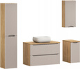 Meble łazienkowe OCEAN BEIGE 90, Umywalka nablatowa, Dąb/Beż, 2 KOLORY