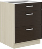 Szafka kuchenna dolna z szufladami 60 D 3S BB QUADRO DĄB FERRARA, LEGNO CIEMNE, Meble Kuchenne CHAMONIX