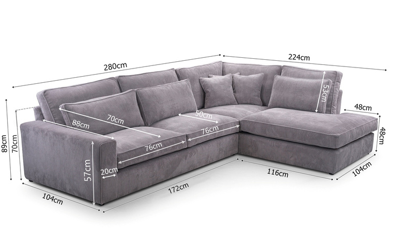 SZYBKA REALIZCJA !! Narożnik do salonu COBRA MINI 280 cm, Wygodny, Rogówka