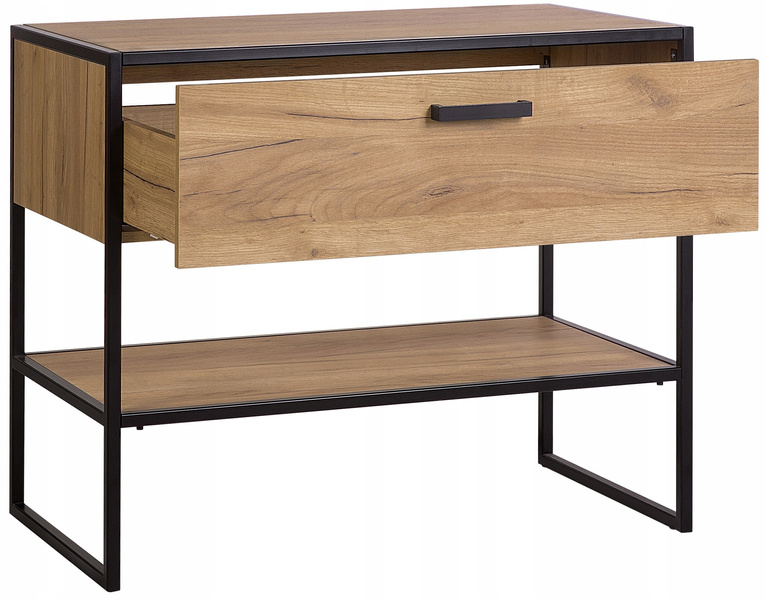 Szafka pod umywalkę 90cm, Meble łazienkowe BROOKLIN Dąb Craft Złoty/Czarny