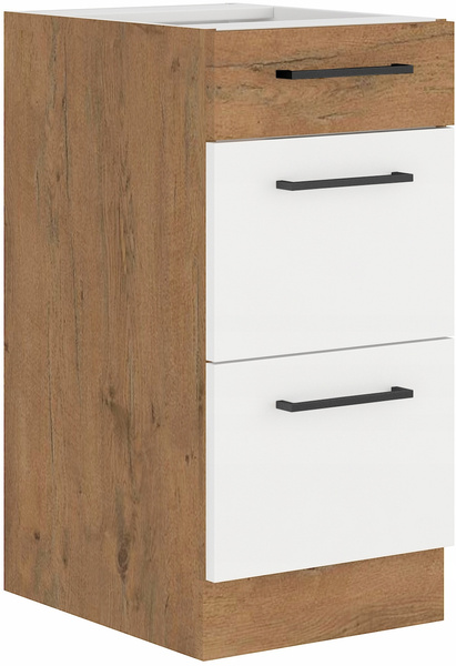 Szafka kuchenna dolna VIGO 40 D 3S BB DARK WOOD / DĄB LANCELOT