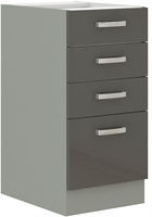 Szafka kuchenna dolna GREY 40 D 4S BB SZARY POŁYSK / SZARY PLATYNOWY