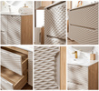 Meble łazienkowe OCEAN BEIGE 90, Umywalka nablatowa, Dąb/Beż, 2 KOLORY