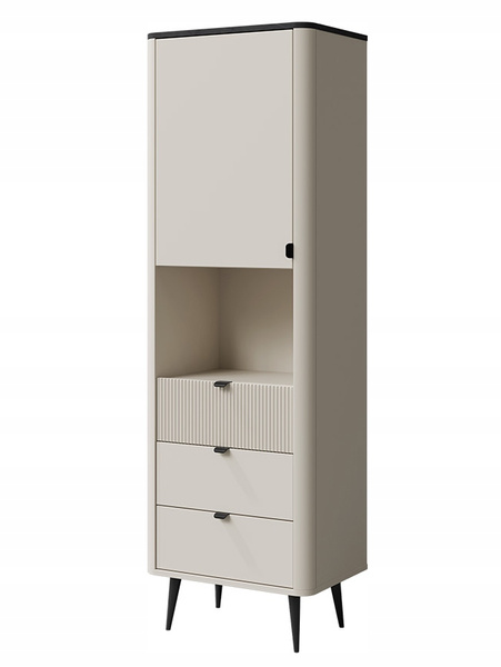 Witryna MARLY 4 60cm, Meble Pokojowe MARLY, KASZMIR / SZARY KAMIEŃ
