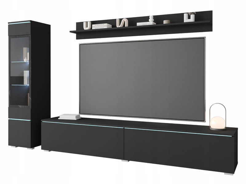 Meblościanka VERA I Zestaw Mebli Czarny Grafit