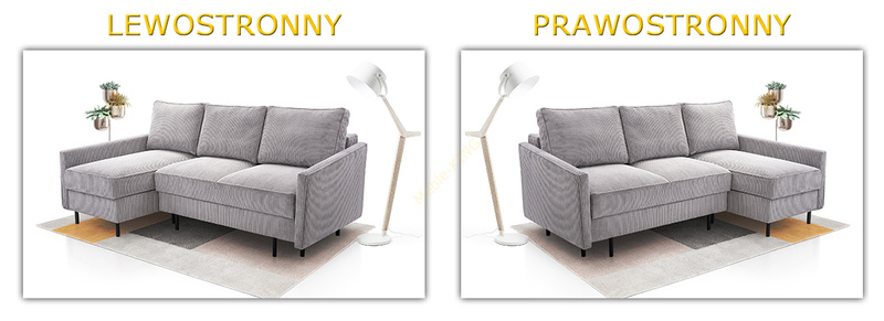 Narożnik z funkcją spania ROBIN 220 cm, Rozkładany, Pojemnik, Rogówka