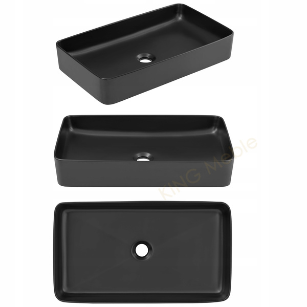 Meble łazienkowe OCEAN BLACK 90, Umywalka nablatowa, Dąb/Czarny, 2 KOLORY
