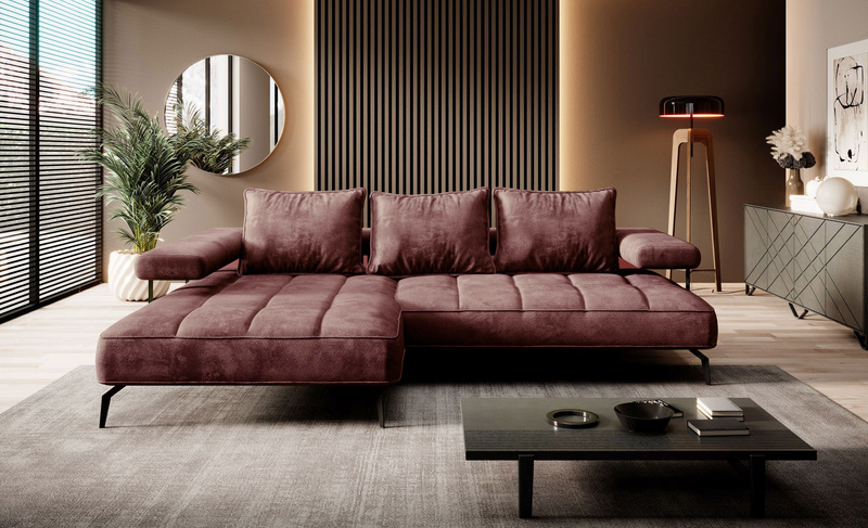 Narożnik z funkcją spania MONTELLA S 266cm, Elektryczny wysuw siedziska