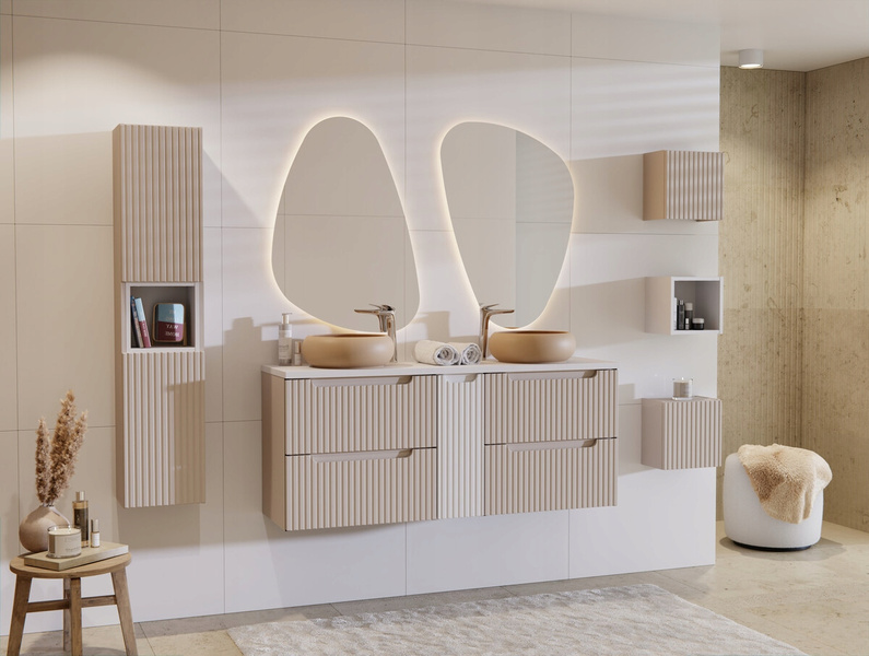 Lustro łazienkowe LED bez ramy, Meble łazienkowe IMPALA