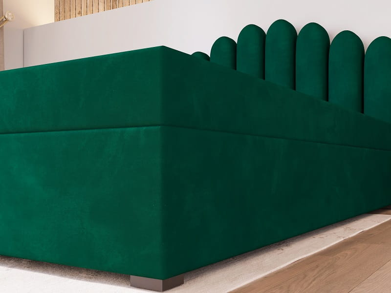 Łóżko tapicerowane, kontynentalne BOSS 140x200 cm, Sprężyny, Pojemniki, Rozmiary