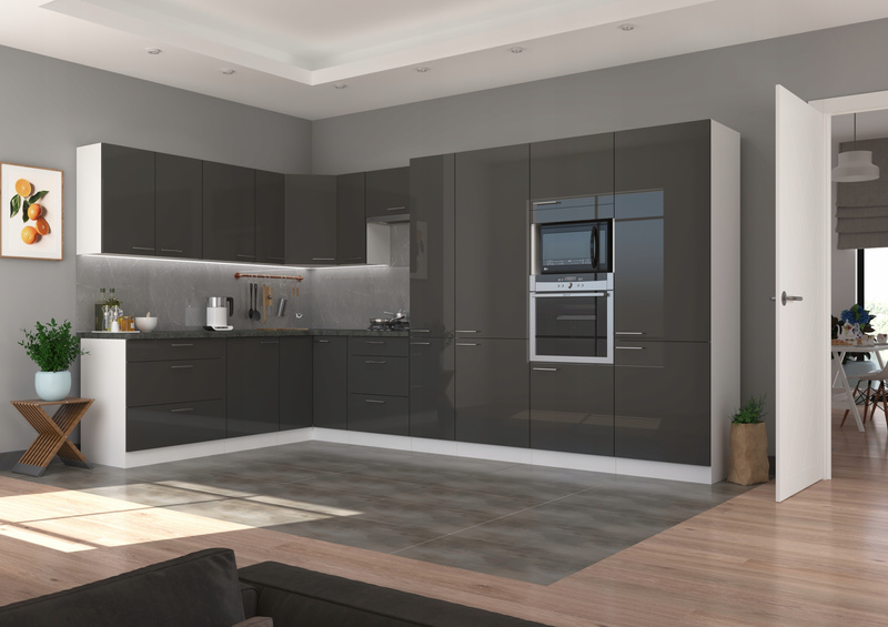 Szafka kuchenna LARA 40 DK-210 2F BIAŁY/GRAFIT POŁYSK