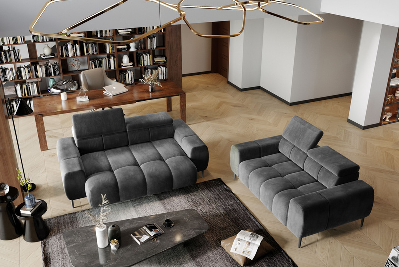 Sofa PLAZA S 3E 212 cm, Elektryczna regulacja siedziska, Zagłówki