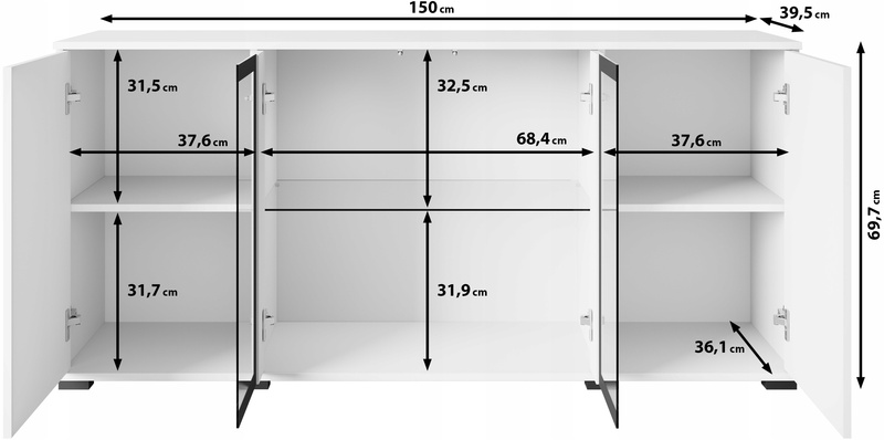 Komoda CARO 154 Czarny