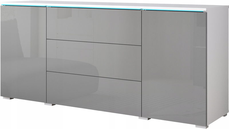 Komoda VERA 150 Biały / Szary Połysk