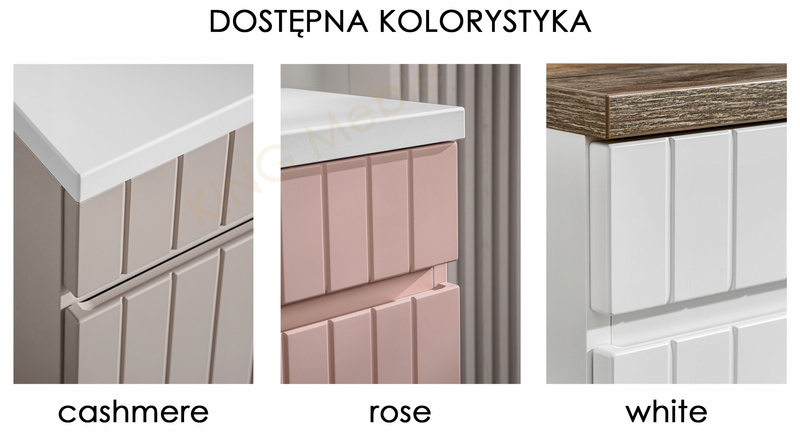 Meble łazienkowe ICONIC WHITE 100, Umywalka nablatowa, Lustro LED, 3 KOLORY