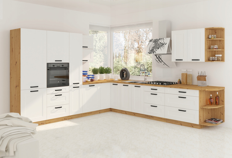 Front do zmywarki LUNA ZM 570 x 446 BIAŁY MAT / DĄB ARTISAN